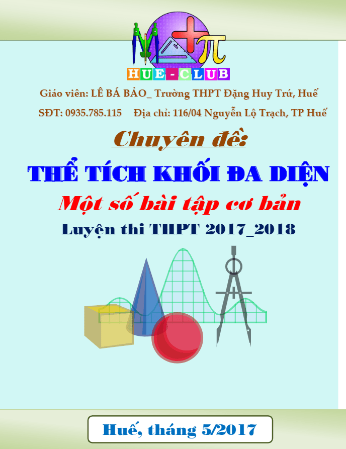 Lý thuyết và một số bài tập cơ bản về thể tích khối đa diện - Lê Bá Bảo